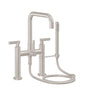 California Faucets - Contemporary Deck Mount Tub Filler - Quad Spout - Gloss White