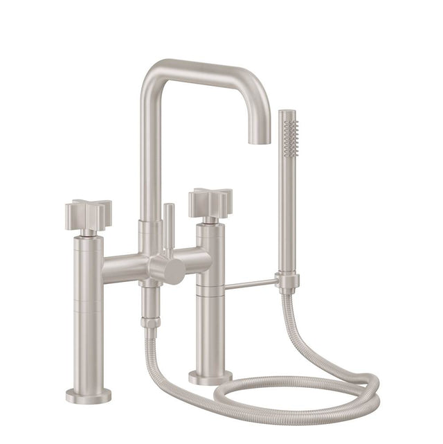 California Faucets - Contemporary Deck Mount Tub Filler - Quad Spout - Gloss White