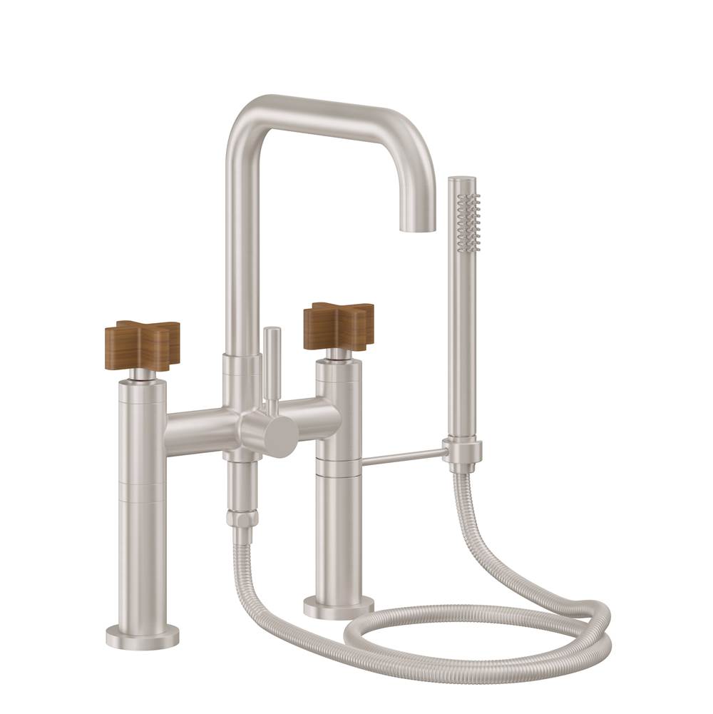 California Faucets - Contemporary Deck Mount Tub Filler - Quad Spout - Gloss White