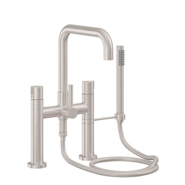 California Faucets - Contemporary Wall Mount Tub Filler - Quad Spout - Gloss White