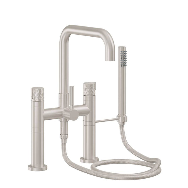 California Faucets - Contemporary Wall Mount Tub Filler - Quad Spout - Gloss White
