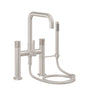 California Faucets - Contemporary Wall Mount Tub Filler - Quad Spout - Gloss White