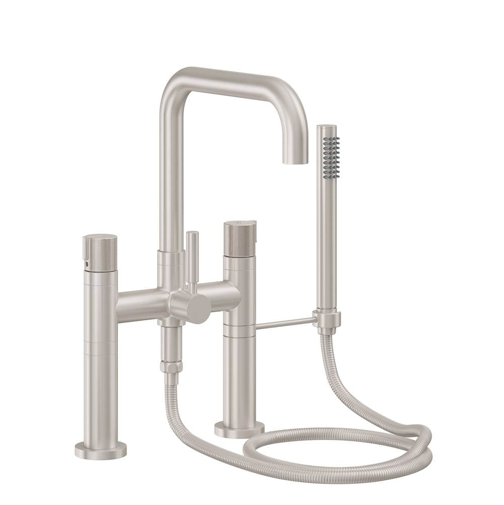 California Faucets - Contemporary Wall Mount Tub Filler - Quad Spout - Gloss White