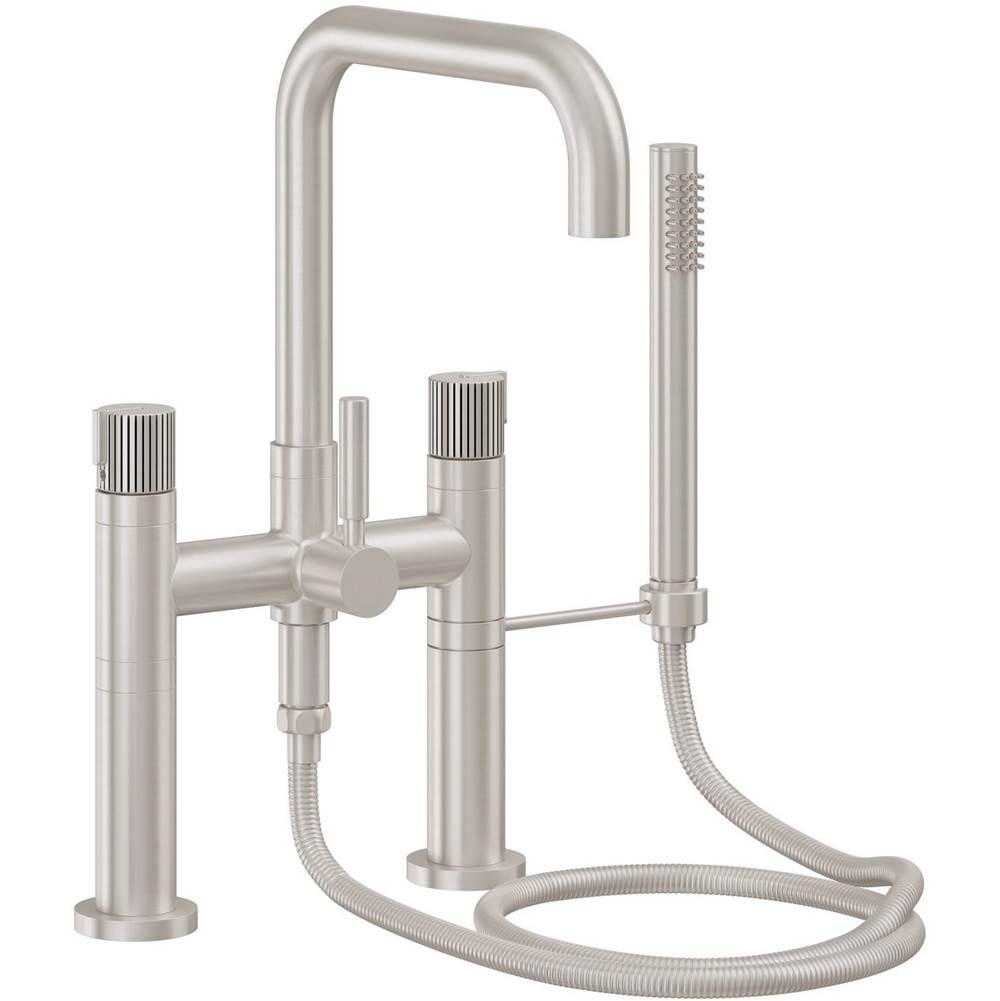 California Faucets - Contemporary Deck Mount Tub Filler - Quad Spout - Ultra Stainless Steel Pvd