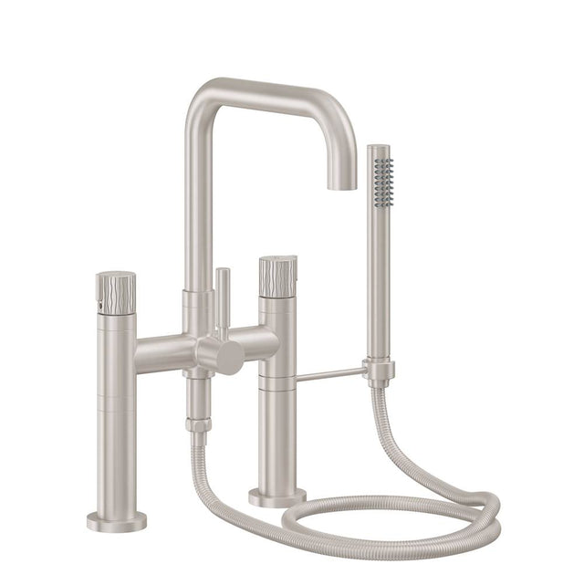 California Faucets - Contemporary Wall Mount Tub Filler - Quad Spout - Gloss White
