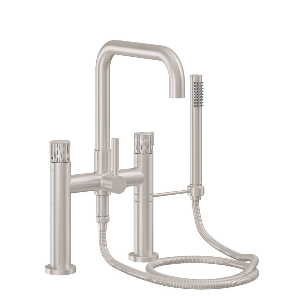 California Faucets - Contemporary Wall Mount Tub Filler - Quad Spout - Gloss White