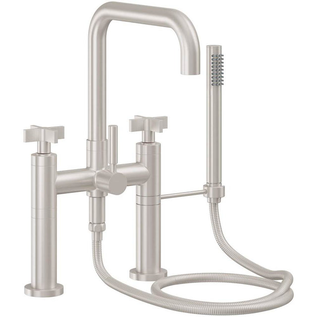 California Faucets - Contemporary Deck Mount Tub Filler - Quad Spout - Gloss White