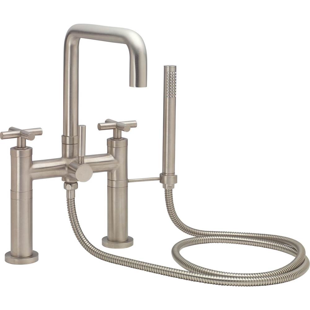 California Faucets - Contemporary Deck Mount Tub Filler - Quad Spout - Gloss White