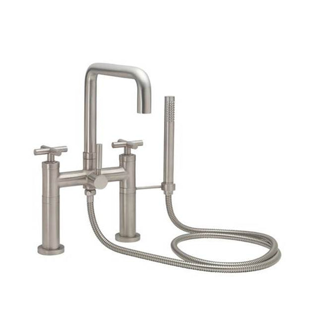 California Faucets - Contemporary Deck Mount Tub Filler - Quad Spout - Gloss White