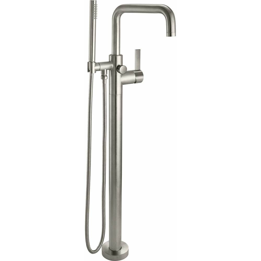 California Faucets - Contemporary Single Hole Floor Mount Tub Filler - Quad Spout - Gloss White