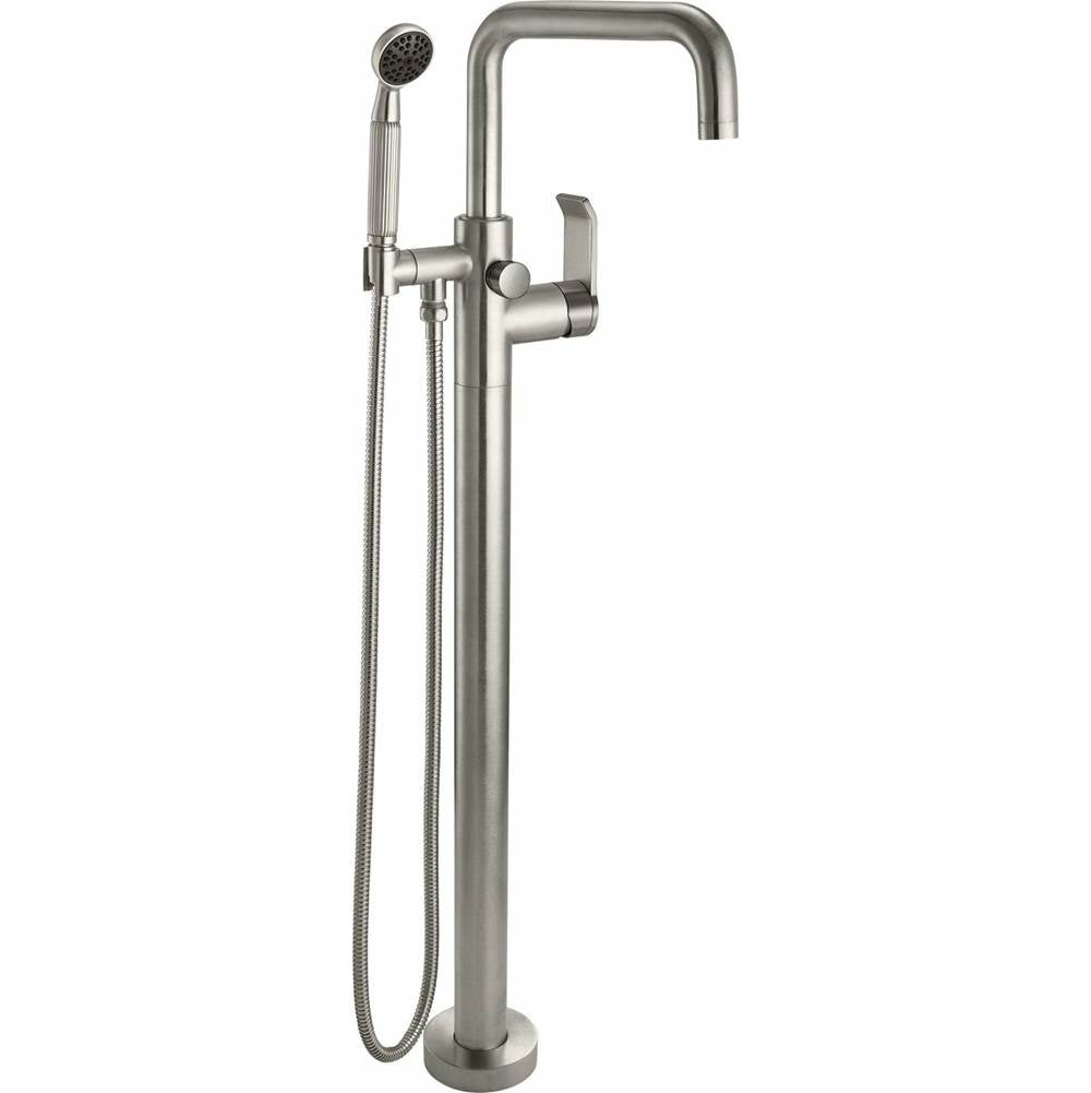 California Faucets - Contemporary Single Hole Floor Mount Tub Filler - Quad Spout - Gloss White