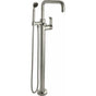 California Faucets - Contemporary Single Hole Floor Mount Tub Filler - Quad Spout - Gloss White