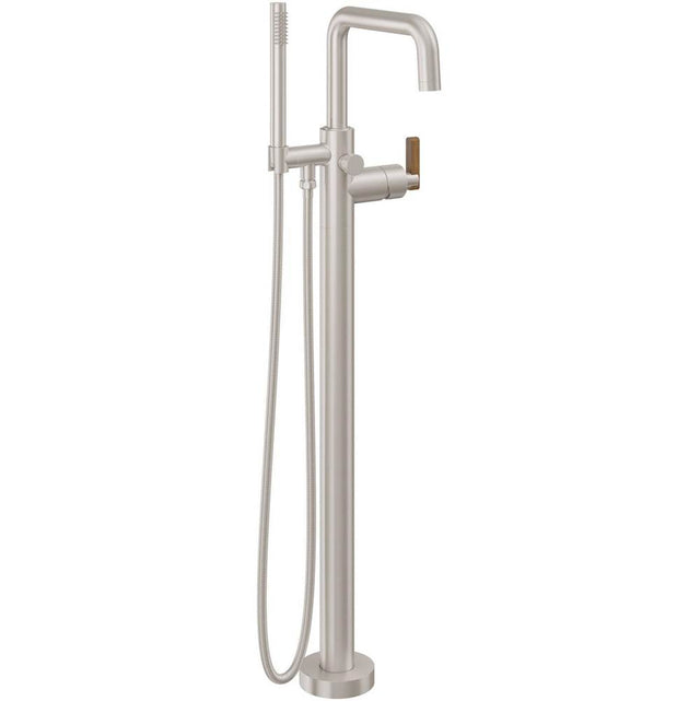 California Faucets - Contemporary Single Hole Floor Mount Tub Filler - Quad Spout - Gloss White
