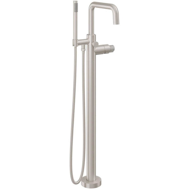 California Faucets - Contemporary Single Hole Floor Mount Tub Filler - Quad Spout - Gloss White