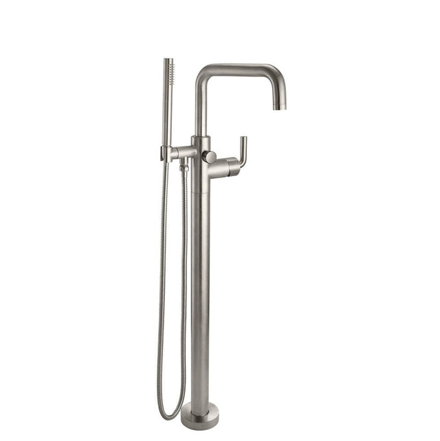 California Faucets - Contemporary Single Hole Floor Mount Tub Filler - Quad Spout - Gloss White