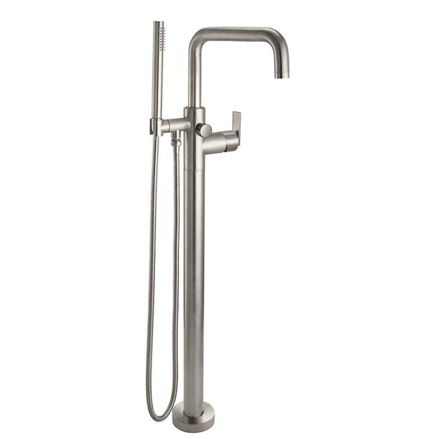California Faucets - Contemporary Single Hole Floor Mount Tub Filler - Quad Spout - Gloss White