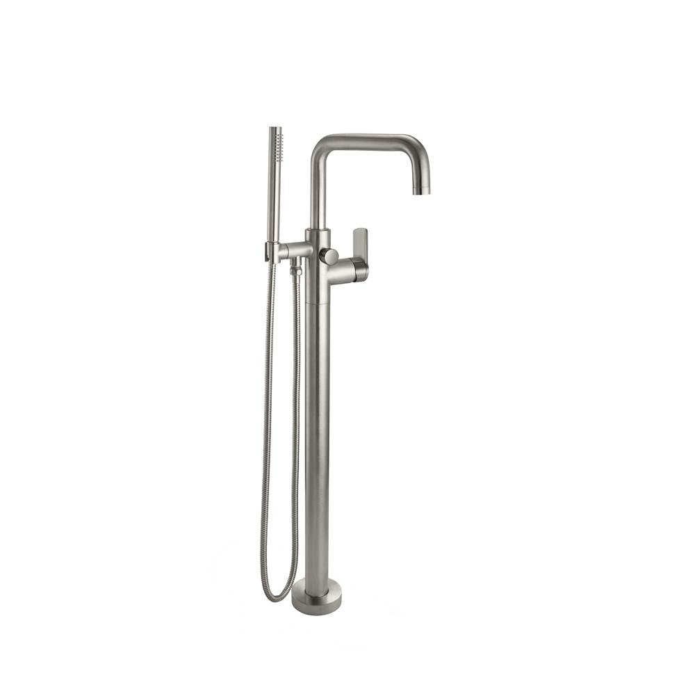 California Faucets - Contemporary Single Hole Floor Mount Tub Filler - Quad Spout - Gloss White