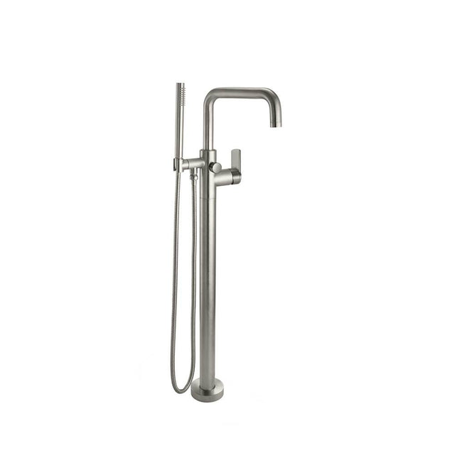 California Faucets - Contemporary Single Hole Floor Mount Tub Filler - Quad Spout - Gloss White
