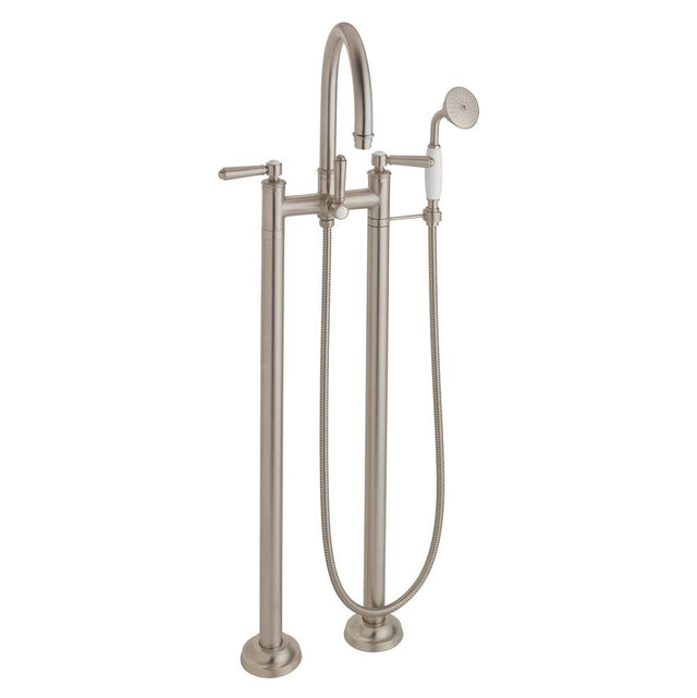 California Faucets - Traditional Floor Mount Tub Filler - Arc Spout - Gloss White