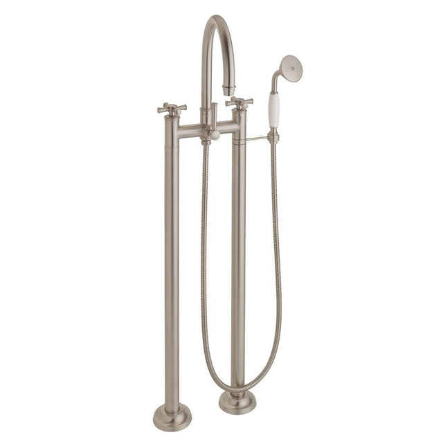 California Faucets - Traditional Floor Mount Tub Filler - Arc Spout - Gloss White