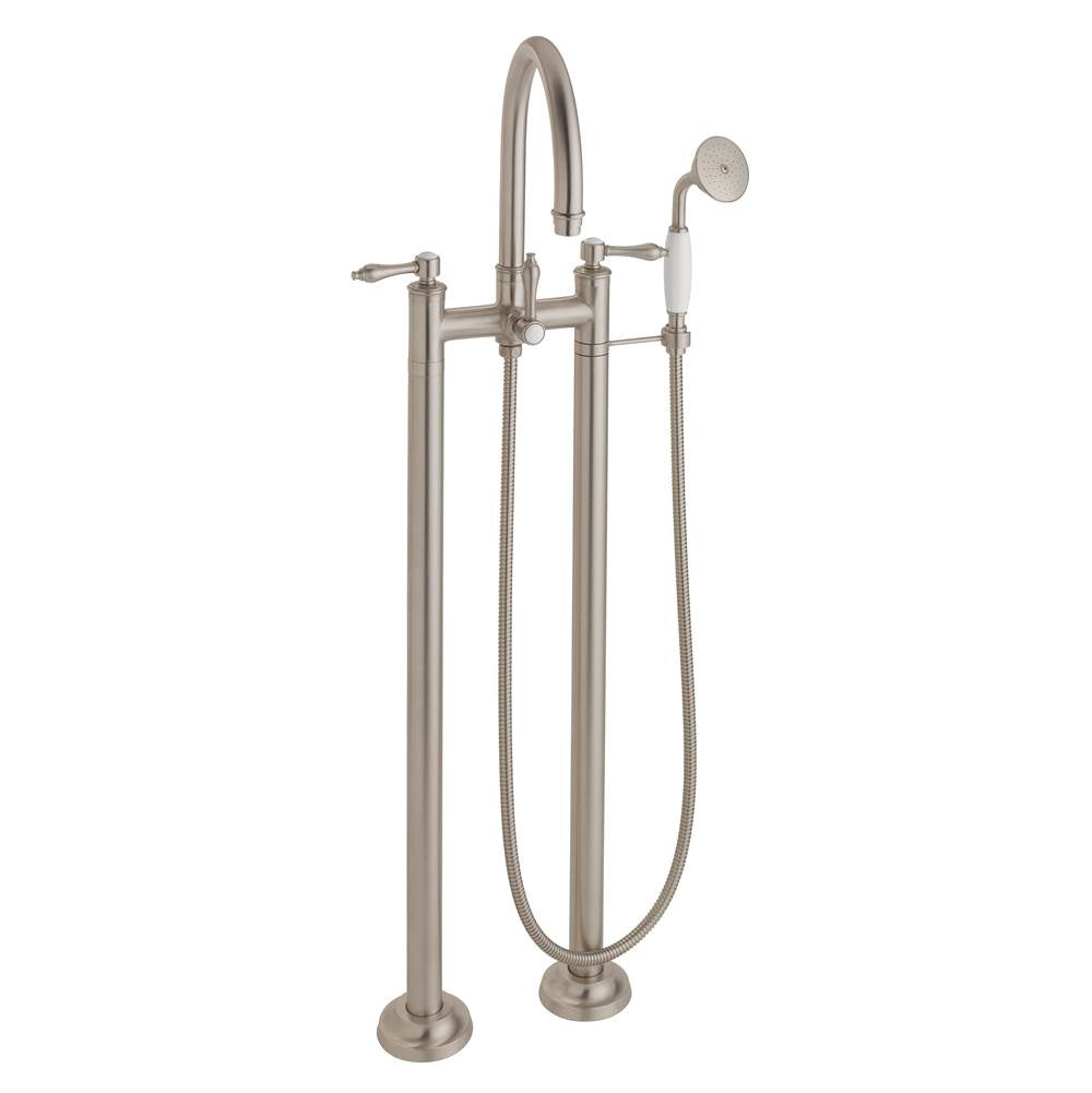 California Faucets - Traditional Floor Mount Tub Filler - Arc Spout - Gloss White
