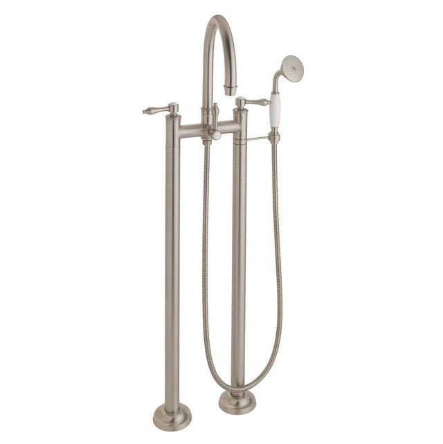California Faucets - Traditional Floor Mount Tub Filler - Arc Spout - Gloss White