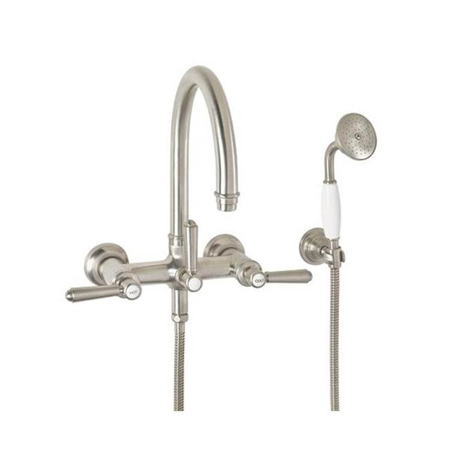 California Faucets - Traditional Wall Mount Tub Filler - Arc Spout - Gloss White