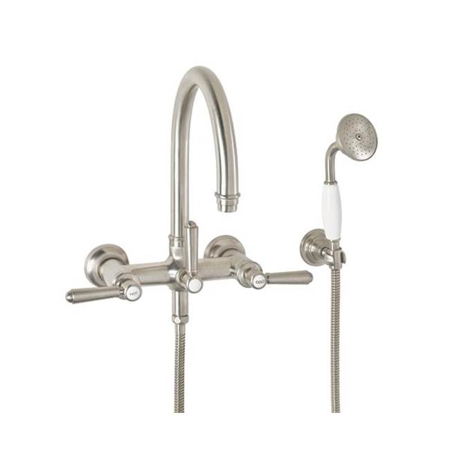 California Faucets - Traditional Wall Mount Tub Filler - Arc Spout - Gloss White