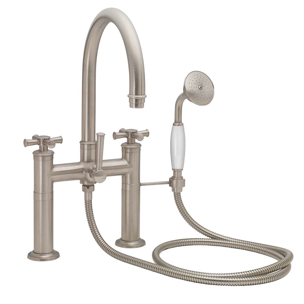 California Faucets - Traditional Deck Mount Tub Filler - Arc Spout - Gloss White