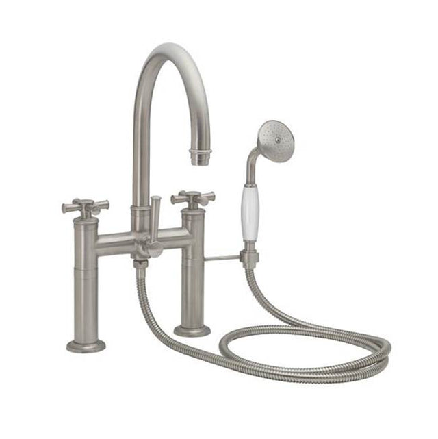 California Faucets - Traditional Deck Mount Tub Filler - Arc Spout - Gloss White