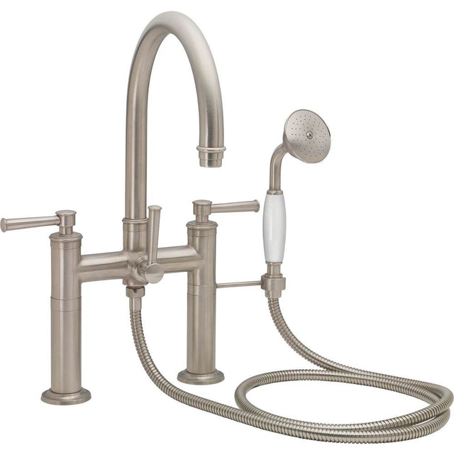California Faucets - Traditional Deck Mount Tub Filler - Arc Spout - Gloss White