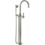 California Faucets - Traditional Single Hole Floor Mount Tub Filler - Arc Spout - Gloss White