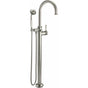 California Faucets - Traditional Single Hole Floor Mount Tub Filler - Arc Spout - Gloss White