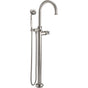 California Faucets - Traditional Single Hole Floor Mount Tub Filler - Arc Spout - Gloss White