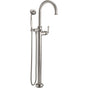 California Faucets - Traditional Single Hole Floor Mount Tub Filler - Arc Spout - Gloss White