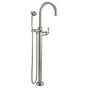 California Faucets - Traditional Single Hole Floor Mount Tub Filler - Arc Spout - Gloss White