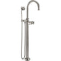 California Faucets - Traditional Single Hole Floor Mount Tub Filler - Arc Spout - Gloss White