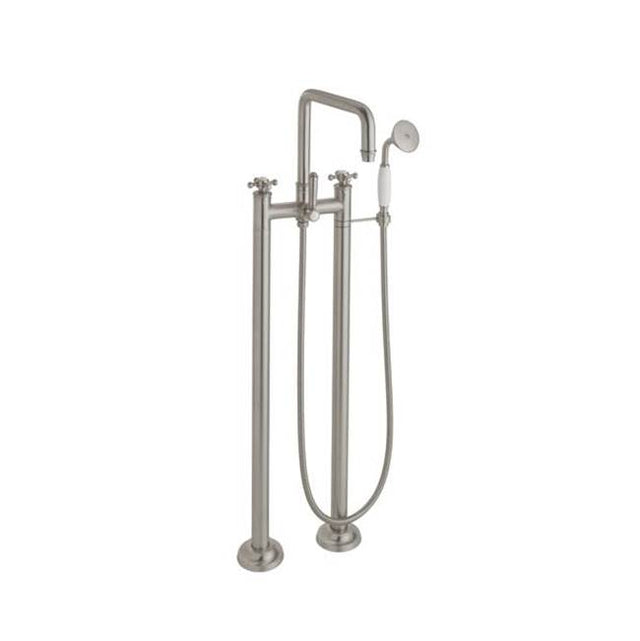 California Faucets - Traditional Floor Mount Tub Filler - Quad Spout - Gloss White