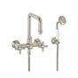 California Faucets - Traditional Wall Mount Tub Filler - Quad Spout - Gloss White