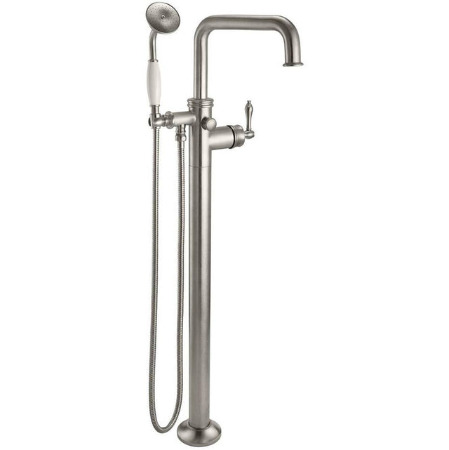 California Faucets - Traditional Single Hole Floor Mount Tub Filler - Quad Spout - Gloss White