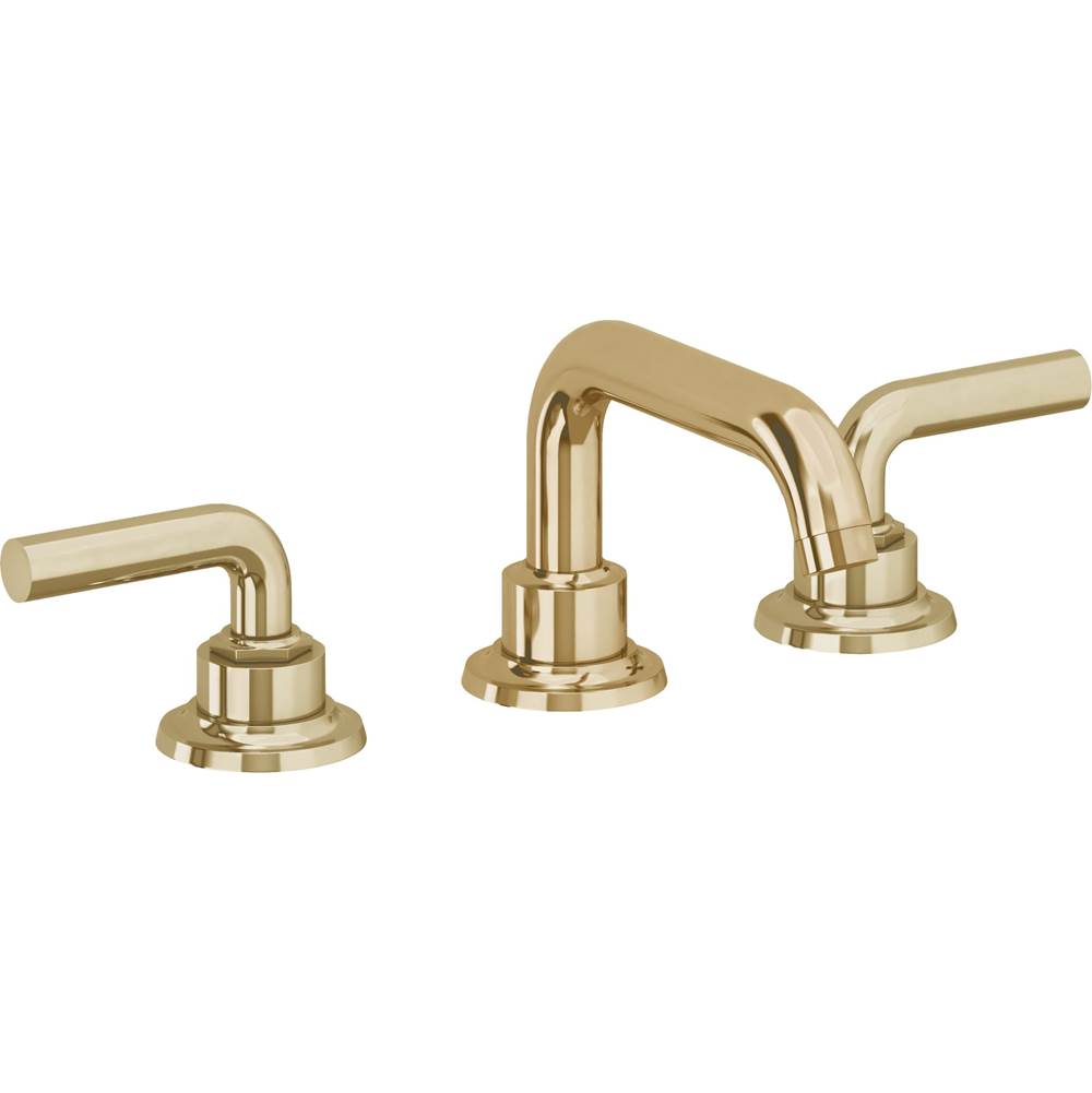 California Faucets - 8'' Widespread Lavatory Faucet with Completely Finished ZeroDrain - Polished Brass Uncoated