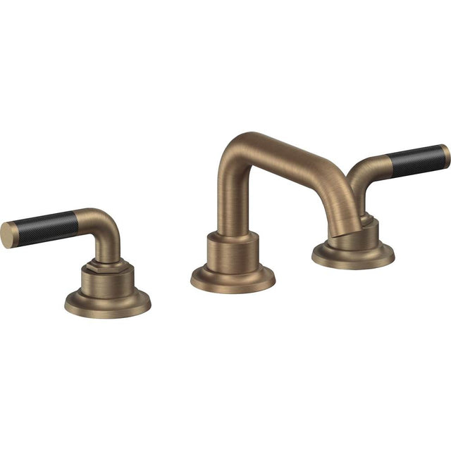 California Faucets - 8'' Widespread Lavatory Faucet with Completely Finished ZeroDrain - Antique Brass Flat