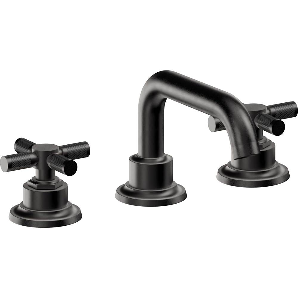California Faucets - 8'' Widespread Lavatory Faucet with Completely Finished ZeroDrain - Matte Black