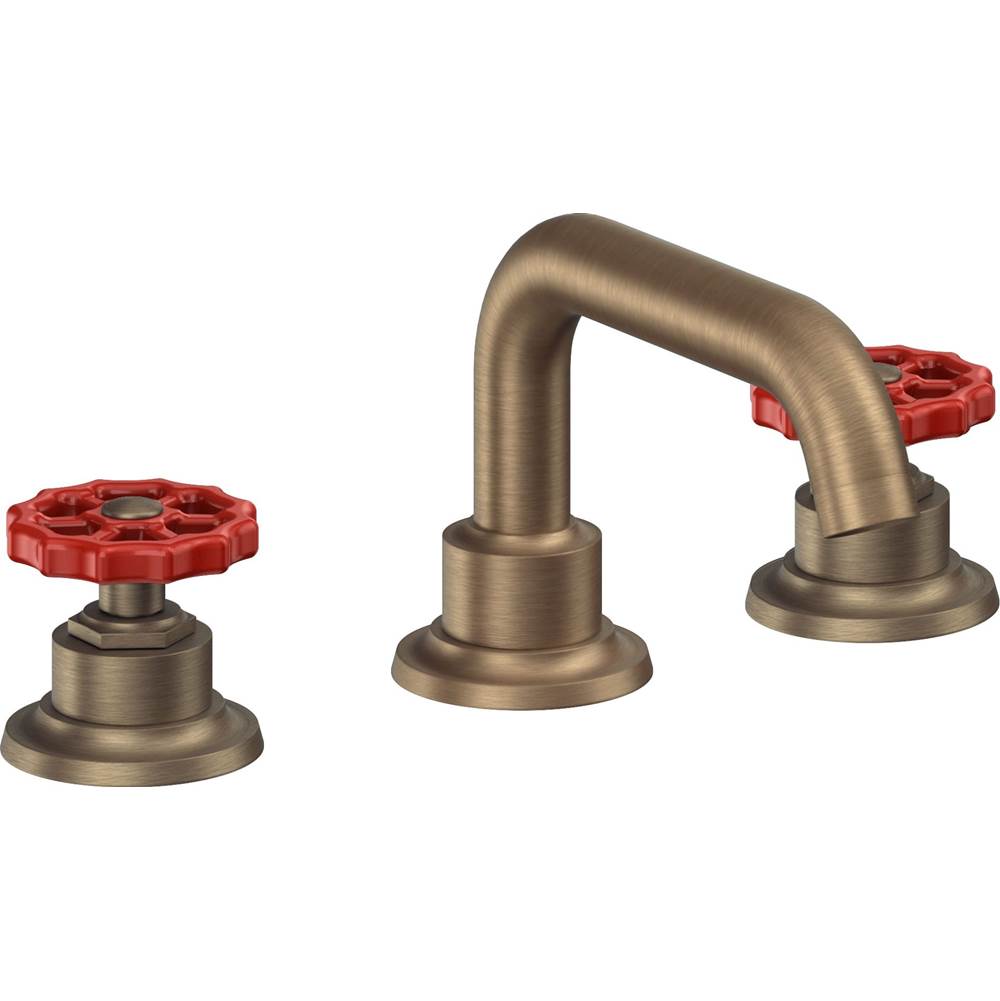 California Faucets - 8'' Widespread Lavatory Faucet - Antique Brass Flat