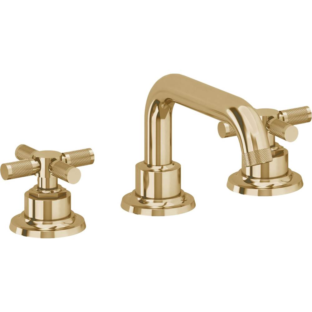 California Faucets - 8'' Widespread Lavatory Faucet - Polished Brass Uncoated