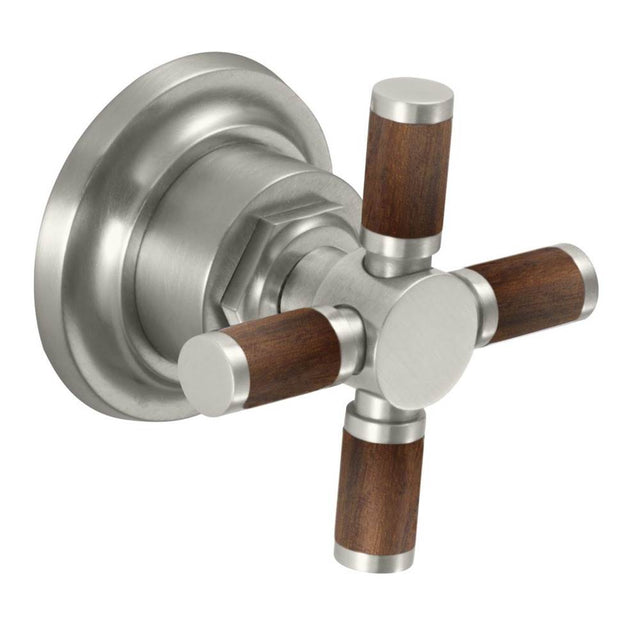 California Faucets - Wall or Deck Handle Trim Only - Teak Handle - Gloss White