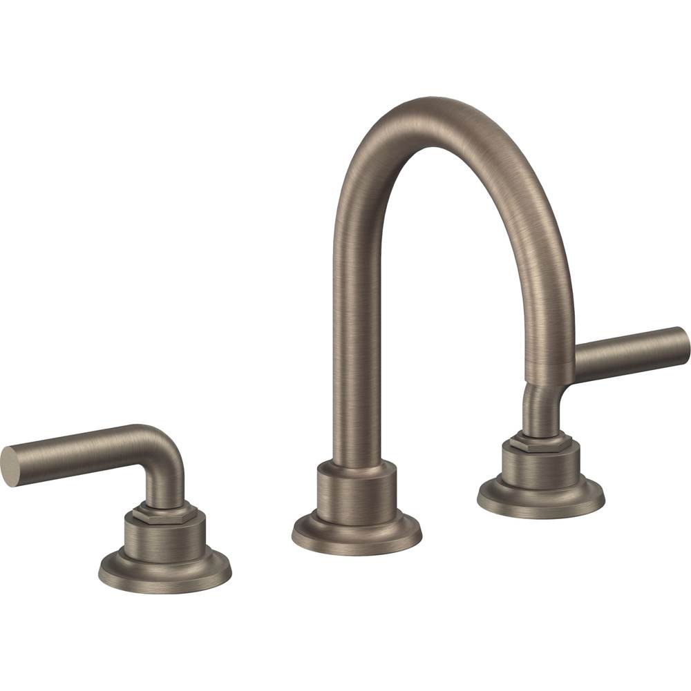 California Faucets - 8'' Widespread Lavatory Faucet with Completely Finished ZeroDrain - Antique Nickel Flat