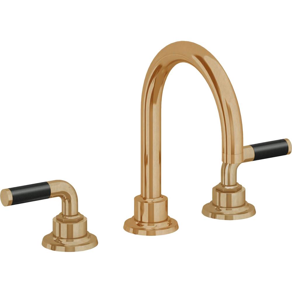 California Faucets - 8'' Widespread Lavatory Faucet with Completely Finished ZeroDrain - Burnished Brass Uncoated
