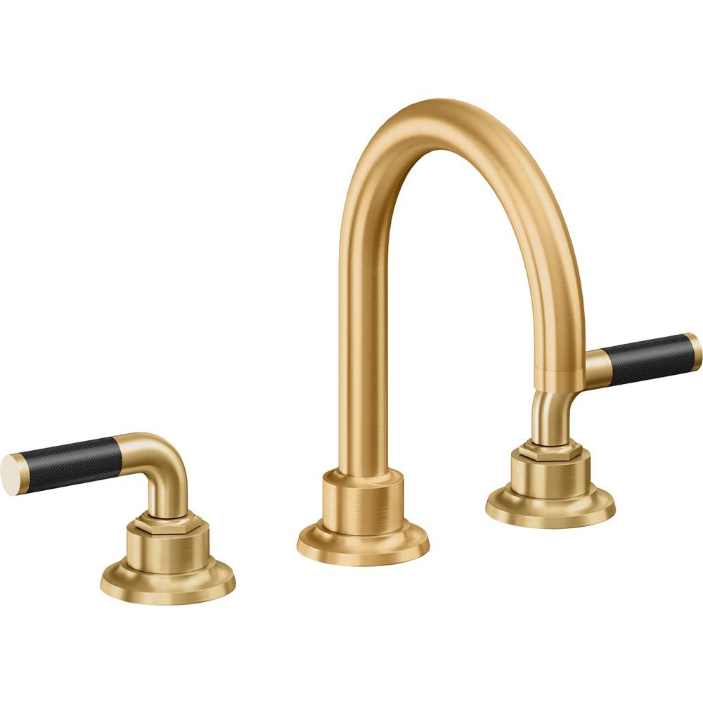 California Faucets - 8'' Widespread Lavatory Faucet with Completely Finished ZeroDrain - Lifetime Satin Gold Pvd