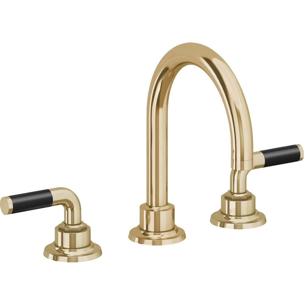California Faucets - 8'' Widespread Lavatory Faucet with Completely Finished ZeroDrain - Polished Brass Uncoated